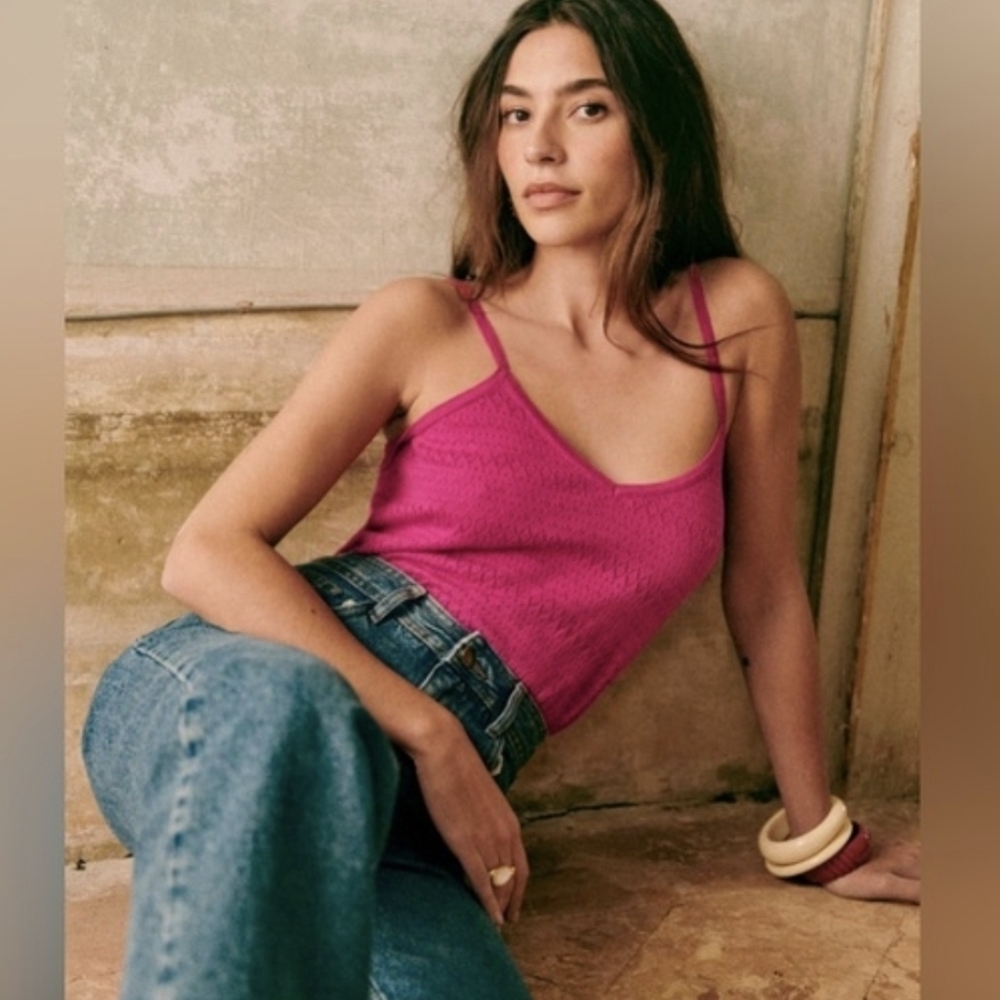 Sezane Yoran Knit Tank Fuschia Medium NWOT